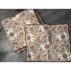 Home Classics Floral Embroidered Quilt Queen Size Bedspread & Matching Sham